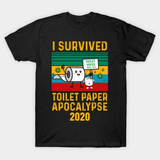 Vintage I Survived Toilet Paper Apocalypse 2020 T-Shirt